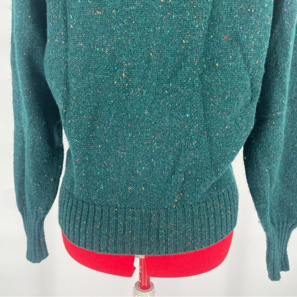 Vintage Orvis Wool Cardigan Forest Green With Contrasting Plaid Trim - Picture 8 of 9